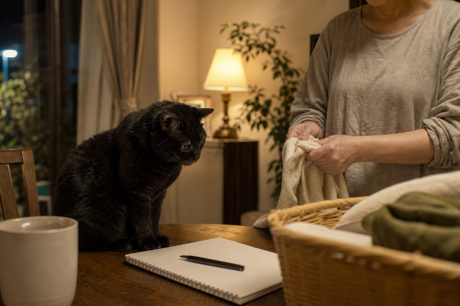 暮らしの中で記録を続ける飼い主とシニア猫